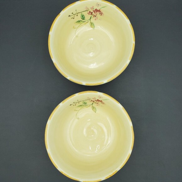 Pfaltzgraff Silk Rose Soup Cereal Bowls Textured Floral Cream Bowls - Picture 6 of 7